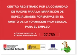 Centro Homologado para impartir certificados de profesionalidad por la comunidad de madrid y la union europea